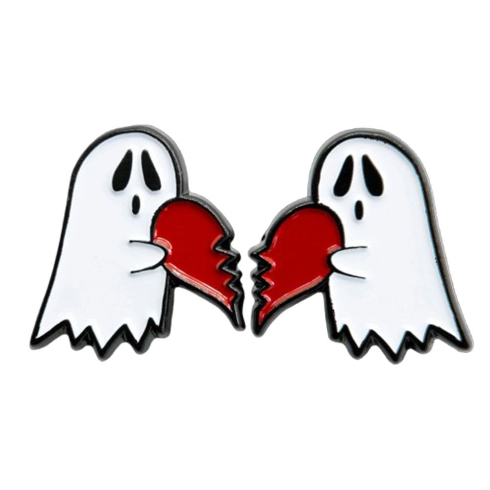Ectogasm - Ghost Heart Halloween Pin - Multicolours
